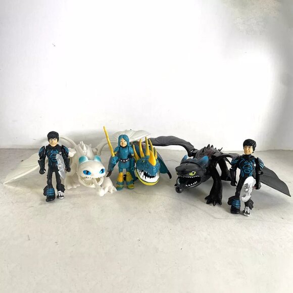 How to Train Your Dragon Figures Set Hiccup Astrid Light Fury Toothless Stormfly - Picture 2 of 16